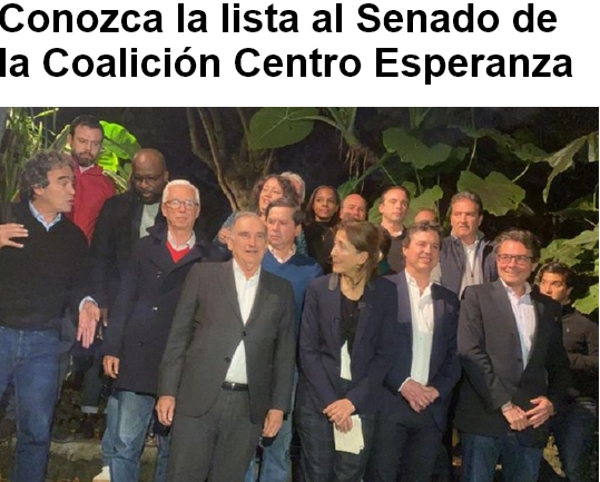 Noticia en El Espectador: Así quedó la baraja de los verdes y Centro Esperanza con miras al Senado