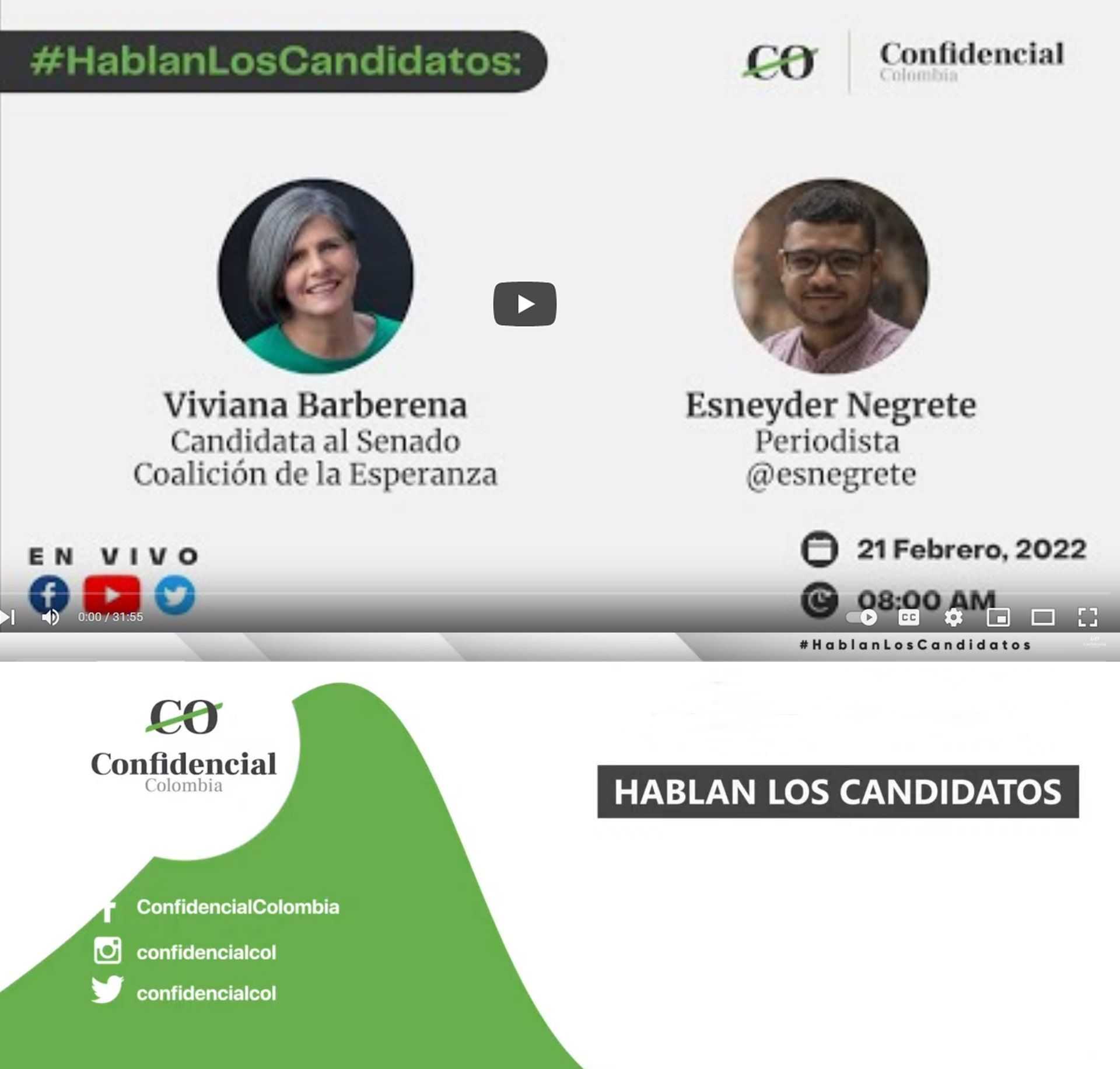 #HablanLosCandidatos: Viviana Barberena candidata al Senado en la lista de la Coalición de la Esperanza- fuente: Confidencial Colombia